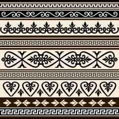 Collections of vector antique borders for design