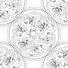 seamless monochrome geometric pattern from gentle flowers