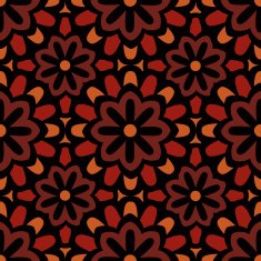 Seamless Moroccan Style Floral Background Pattern Brown Black Tan