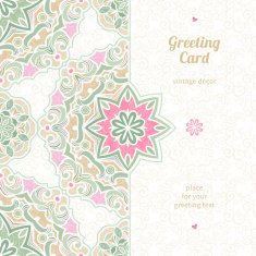Vintage ornate card in Eastern style