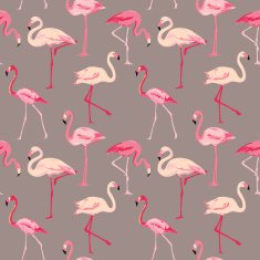 Flamingo Bird Background - Retro seamless pattern N2