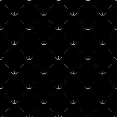 Seamless vector gold pattern with king crowns N2