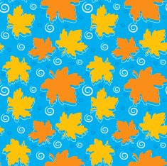 Seamless pattern - Autumn leaves and raindrops