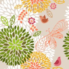 Seamless Spring Botanical Background