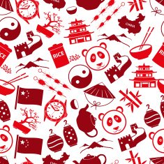 China theme color icons seamless pattern eps10 N2