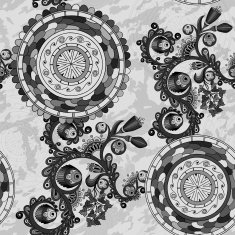 Black and white floral paisley background N2