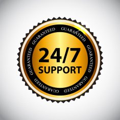 Vector 24 7 SUPPORT Sign Label Template N2