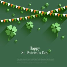 Happy St Patrick`s Day - greeting card in flat style