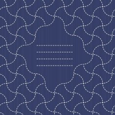 Text frame Traditional Japanese Embroidery Ornament with waves
