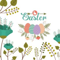 Happy easter card design vector illustration N4