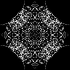 Hand-painted graphic pattern in modern style eastern ornament lace