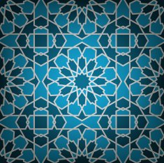 Blue Ceramic Islamic tile N2