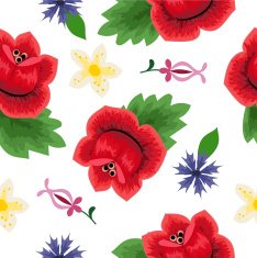 Traditional folk floral embroidery decoration vector illustration