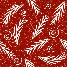 Christmas Pine branches and swirls