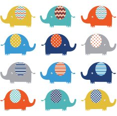 Cute Colorful Elephant pattern