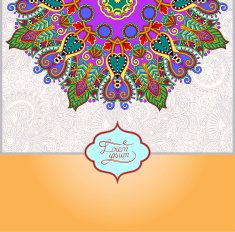 vintage floral pattern template frame for greeting card