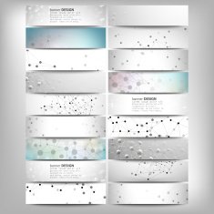 Big banners set science backgrounds molecule and communication backgrounds Conceptual N4