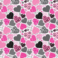 Peace and love seamless pattern