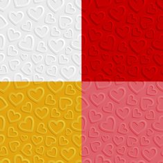 Set of seamless patterns with hearts