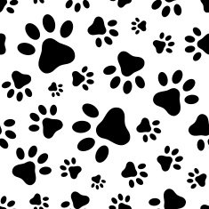 Seamless pattern with animal paws footprints Vector illustration