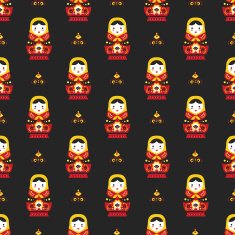 russian doll matreoshka seamless pattern