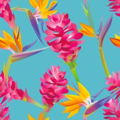 Tropical floral pattern N23