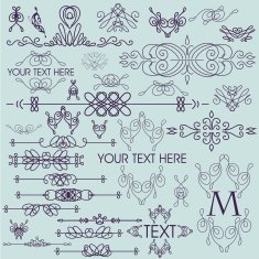 Vector set of vintage design elements