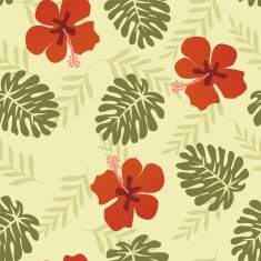 Hawaiian Pattern Tropical leaves - Illustration N2