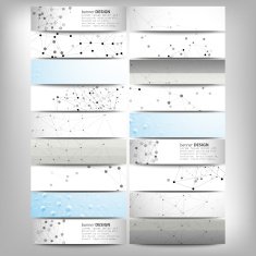Big banners set science backgrounds molecule and communication backgrounds Conceptual N5