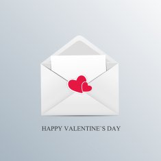 Valentine Day Card with Heart Vector Illustration
