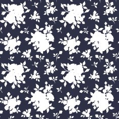 Seamless white floral pattern on dark blue Vector illustration