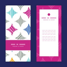 Vector colorful marble textured tiles vertical frame pattern invitation greeting N2