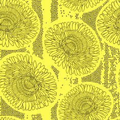 Seamless pattern of dandelions Hand-drawn floral background vector illustration