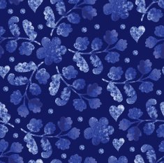 Vintage seamless with watercolor flowers on a blue background