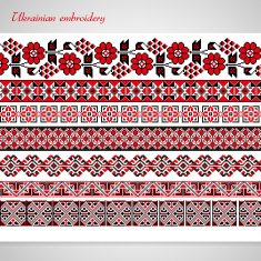 Set of seamless ornamented borders