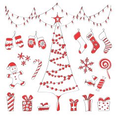 Christmas elements sketches N2