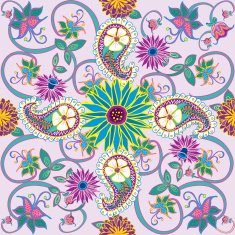 Paisley with Purple seamless pattern