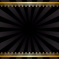 background with gold decorations - black vintage vector card