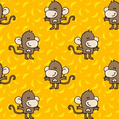 monkeys and bananas seamless pattern