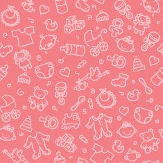 seamless pattern baby girl N2