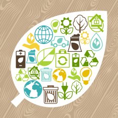 Ecology background with environment icons N2