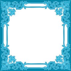 blue corner ornament