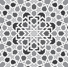 black and white islamic pattern