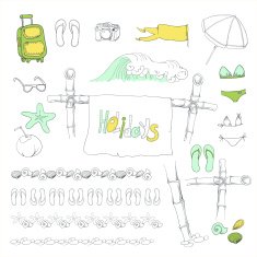 Summer holiday set Vector illustration