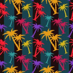 Seamless pattern with silhouettes coconut palm trees N6