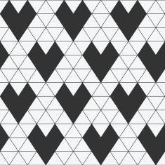 Seamless Pattern - Geometric Hearts in vector