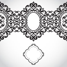 Vector seamless border in Victorian style N25