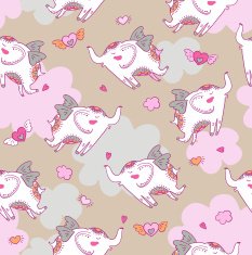 Seamless texture with white elephants in love ( vector )