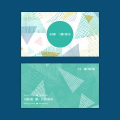 Vector abstract fabric triangles vertical round frame pattern business cards N2