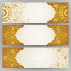 Vintage ornate cards with flowers and curls N2